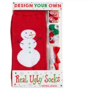 Design Your Own Real Ugly Christmas Socks Kit - Snowman Sock
